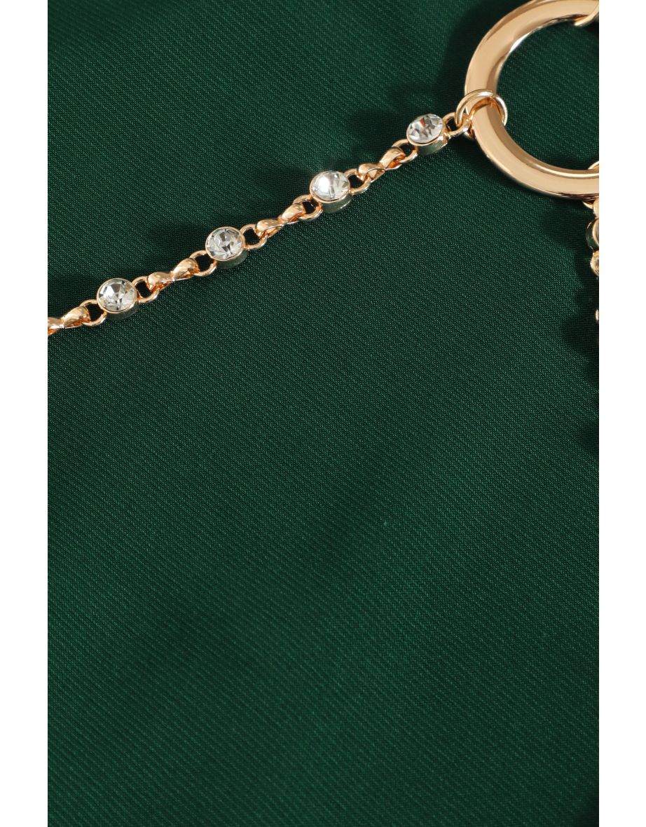 Quiz Bottle Green Chain Crop Top - 5