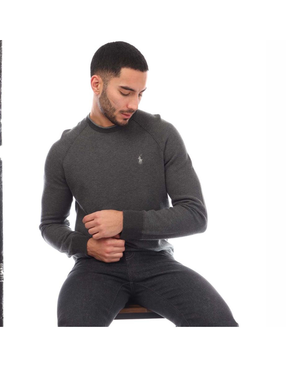Men's Polo Ralph Lauren Piqué-Weave Sweater in Grey - 3