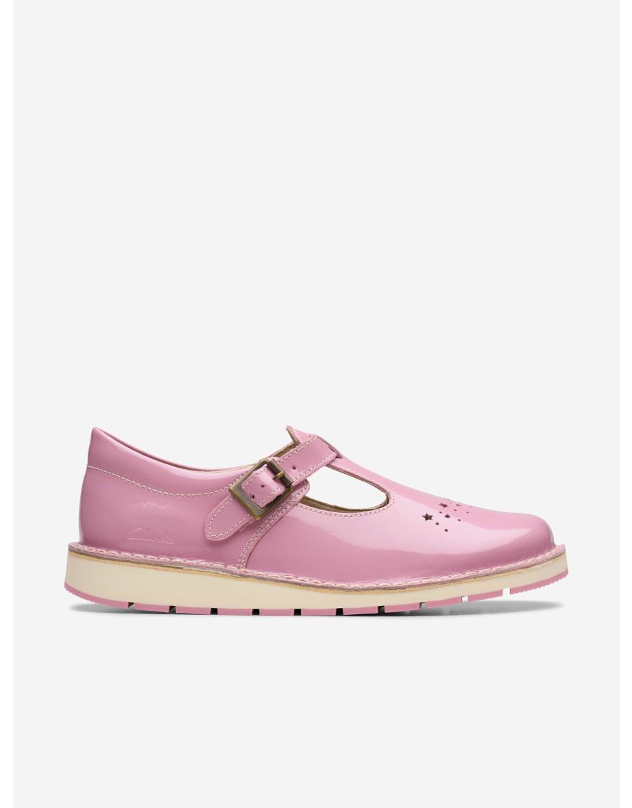 Girls Patent Joyful Skip T-Bar Shoes in Pink