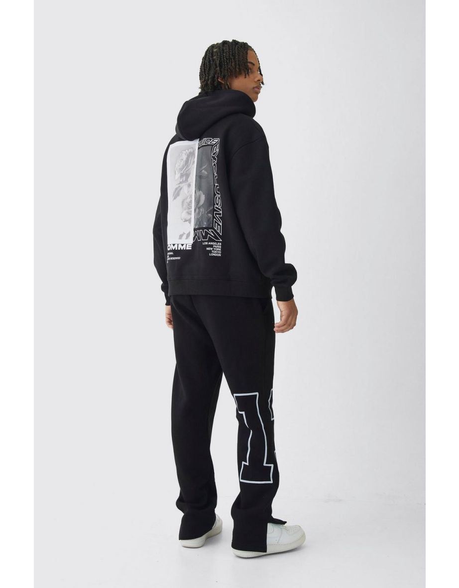 Oversized Zip Through Cherub Renaissance Print Hoodie - 2