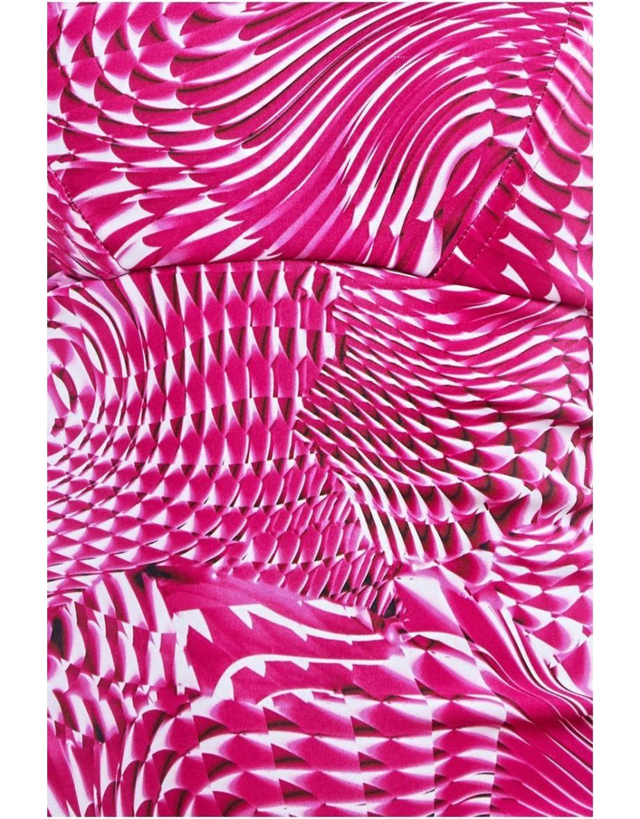 Goddiva Abstract Bandeau Bodycon Midi Dress - Cerise - 3
