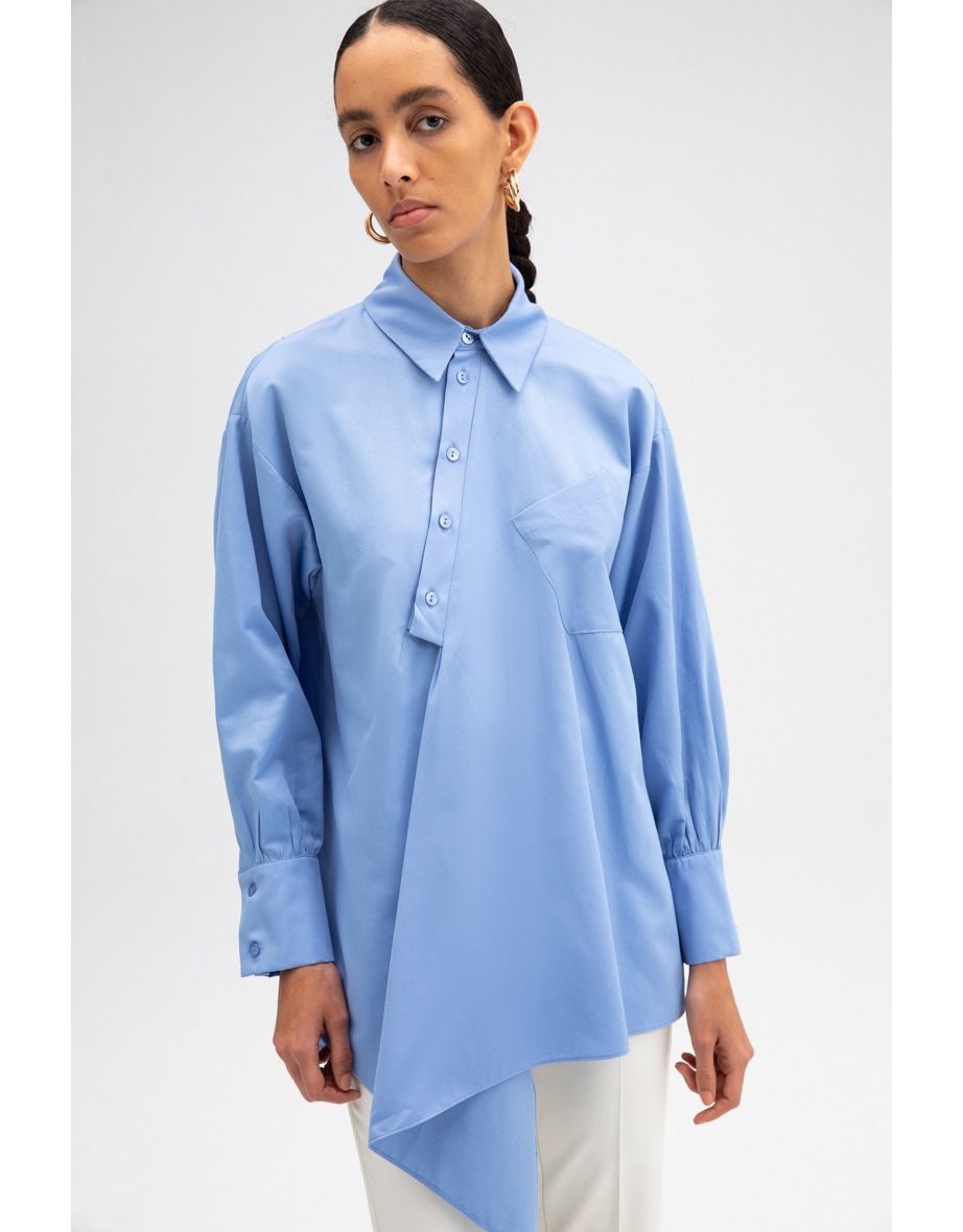 ASYMMETRIC POPLIN TUNIC