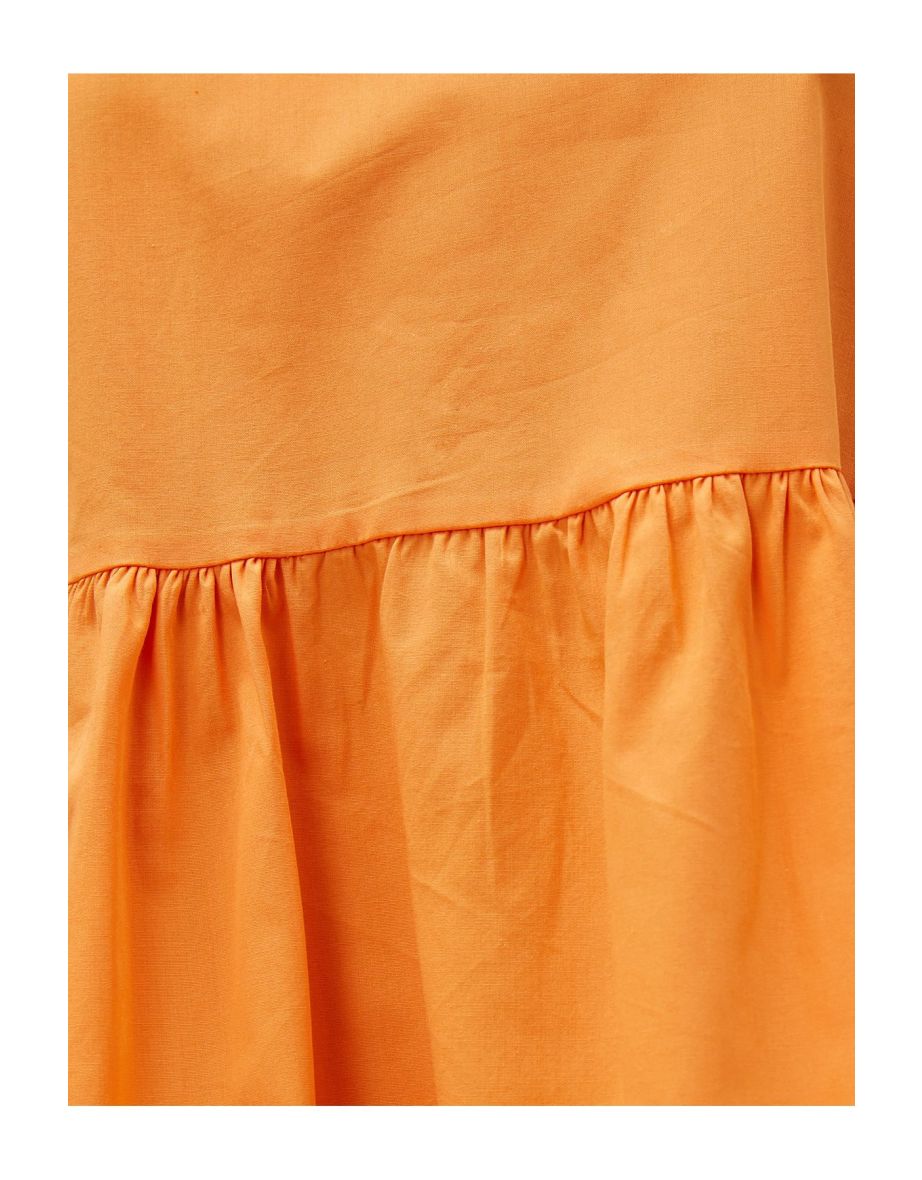Orange Column Mini Smock Dress - 5