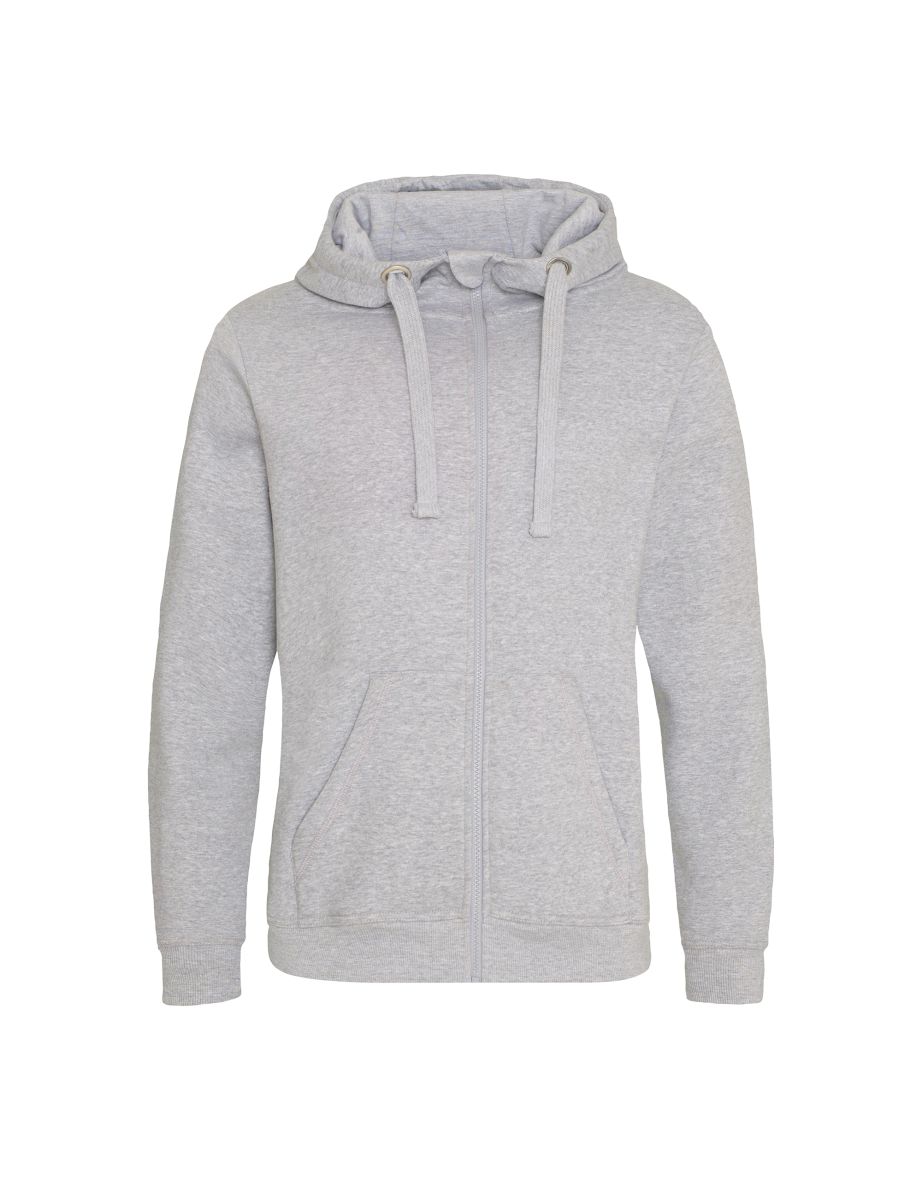 AWDis Just Hoods Mens Graduate Heavyweight Full Zip Hoodie - Heather Grey