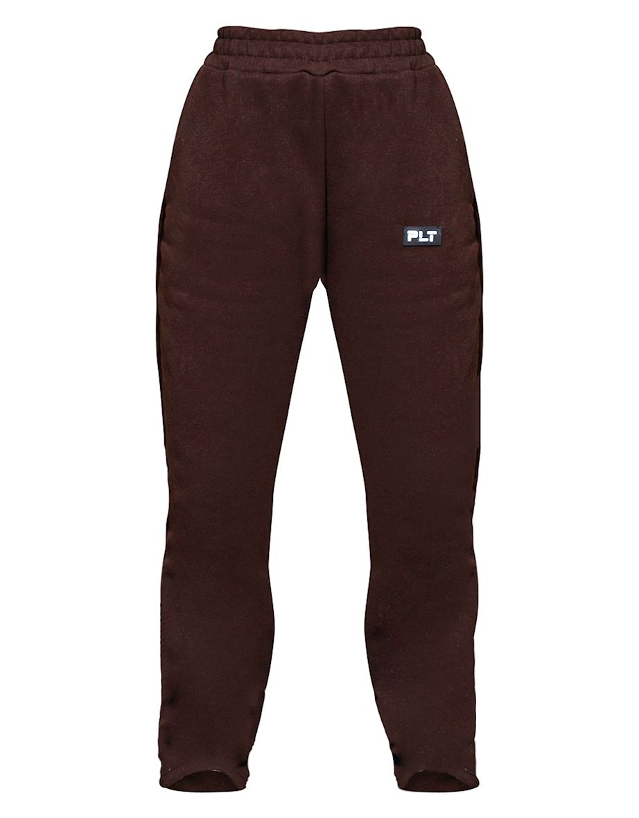 PRETTYLITTLETHING Petite Chocolate Badge Detail Straight Leg Jogger - 4