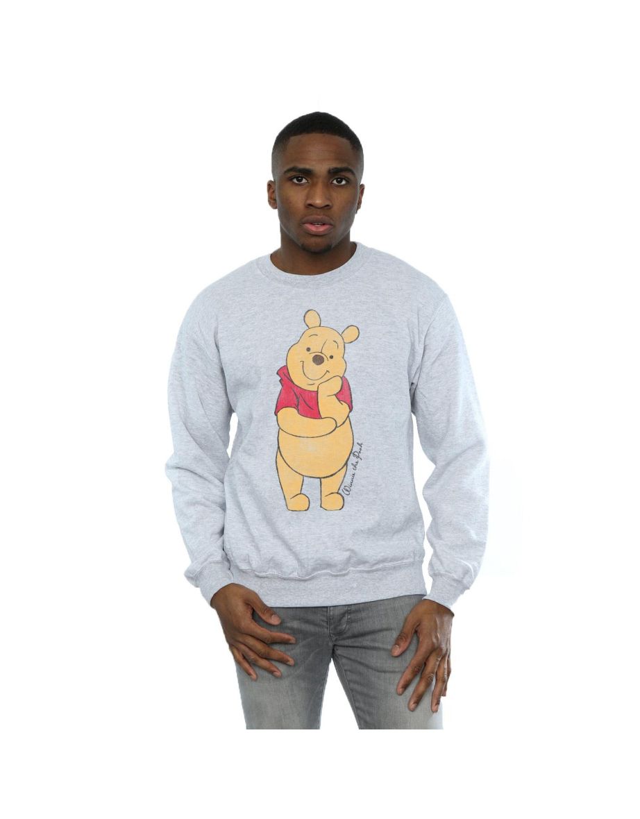Disney Mens Winnie The Pooh Classic Pooh Sweatshirt - Sports Grey
