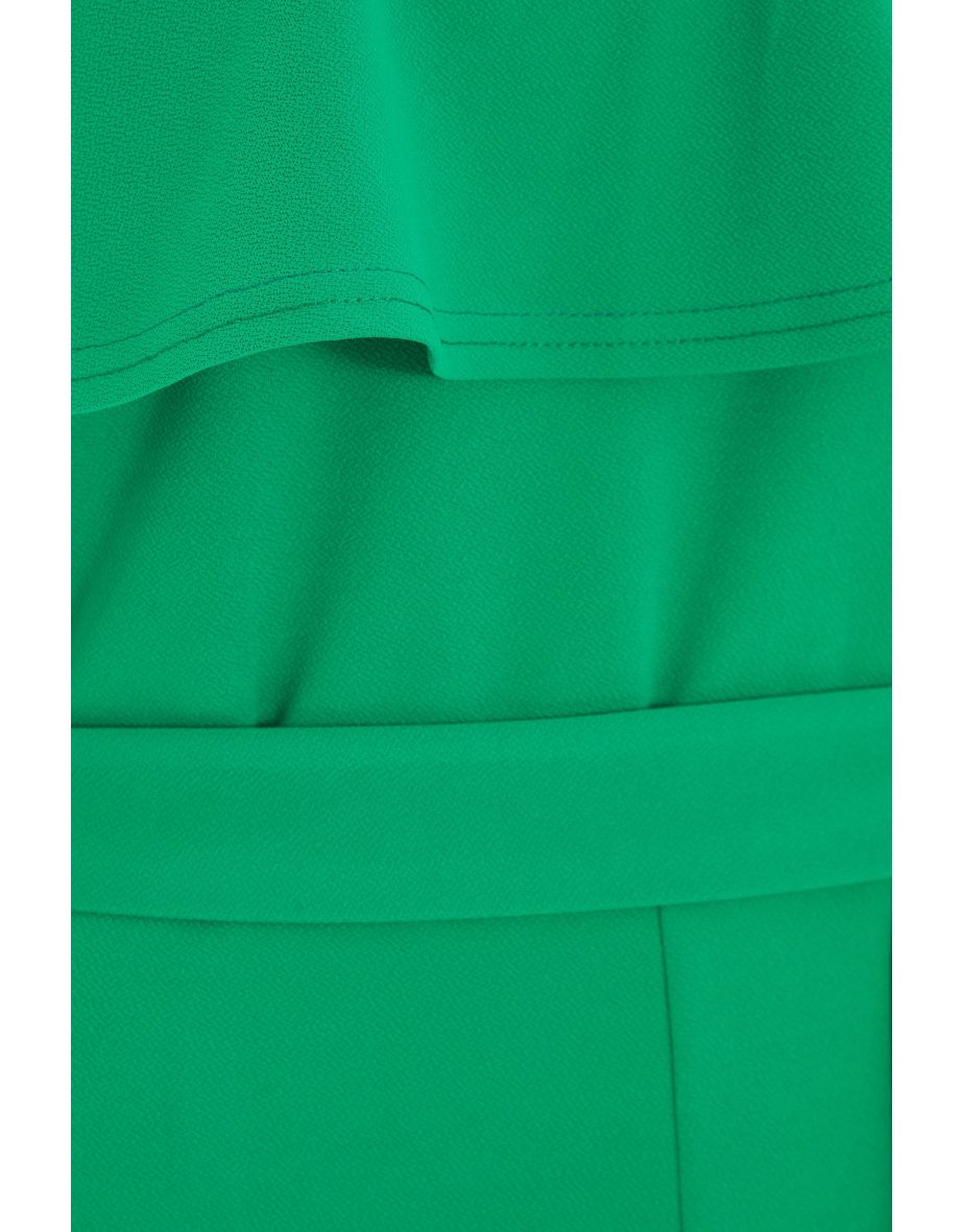 Jade Green Bardot Culotte Jumpsuit - 5