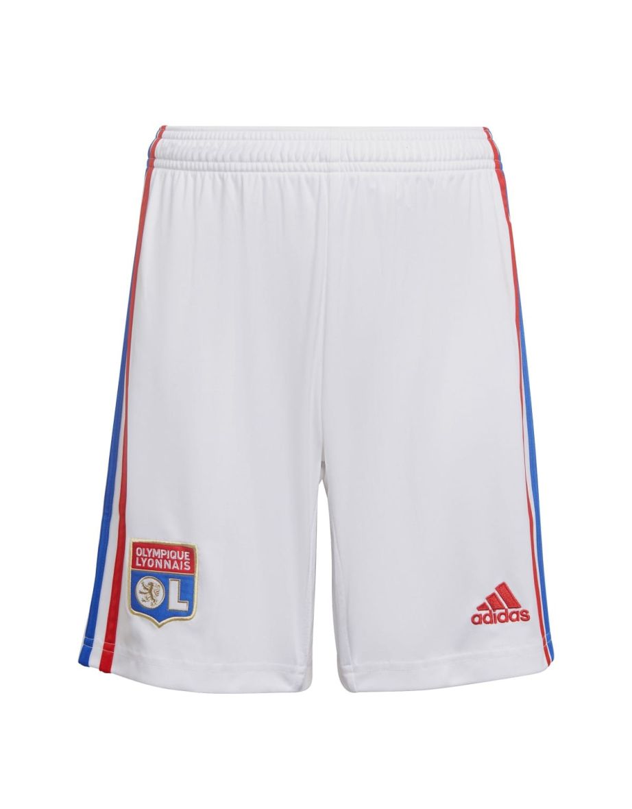 Boy's adidas Olympique Lyon Home Shorts in White