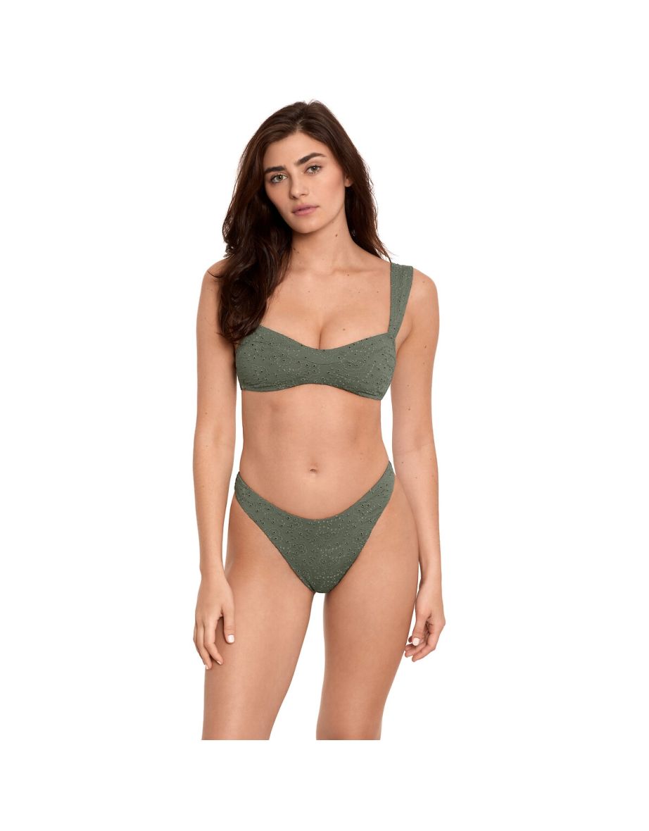 Eyelet Solids High Cut Bikini Bottoms