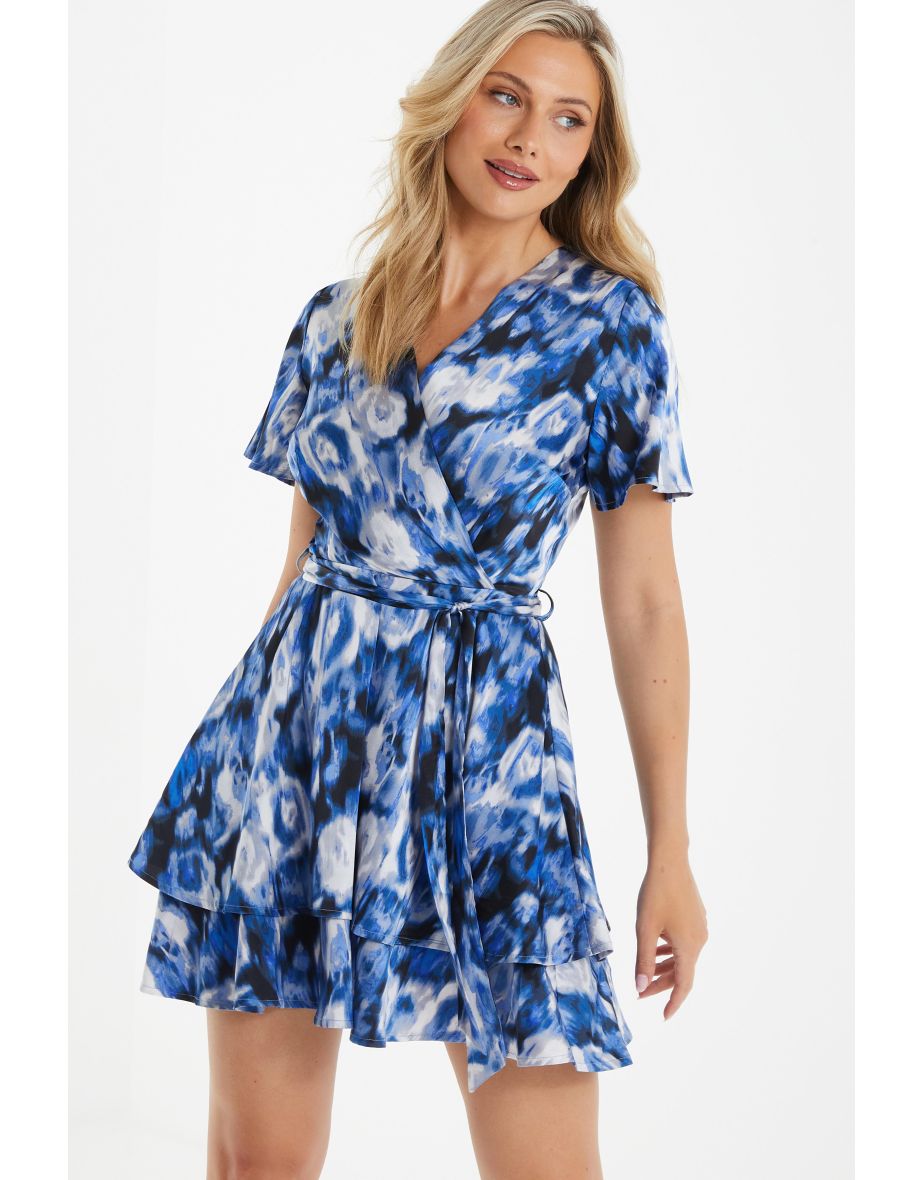 Oasis smudge shop print skater dress