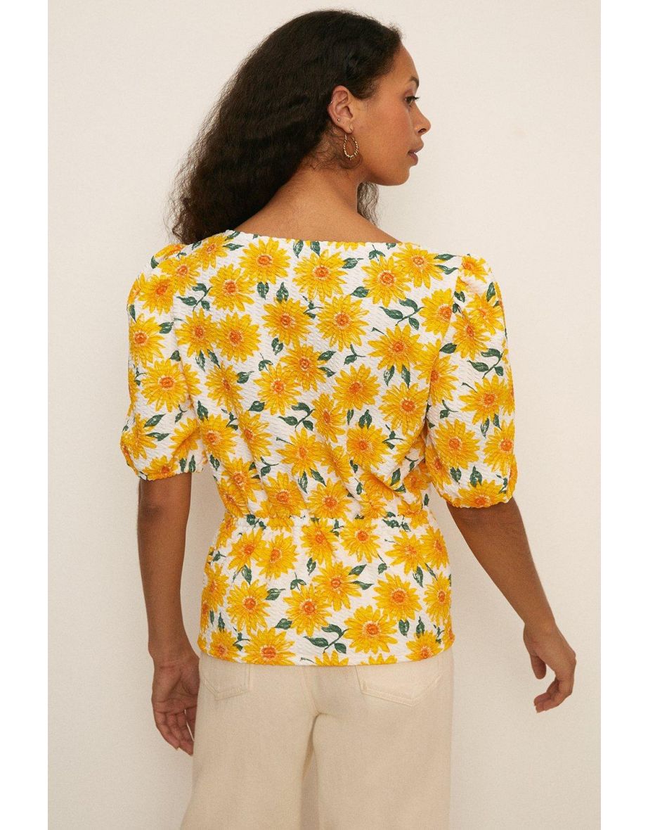 Sunflower Textured Scoop Neck Top - 2