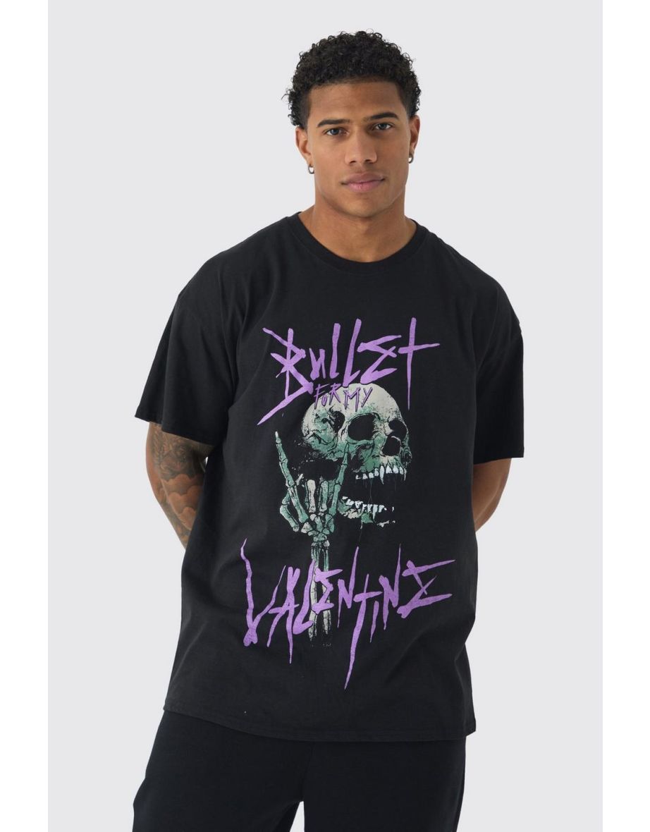 Oversized Bullet for my Valentine License Print T-Shirt - black - 2