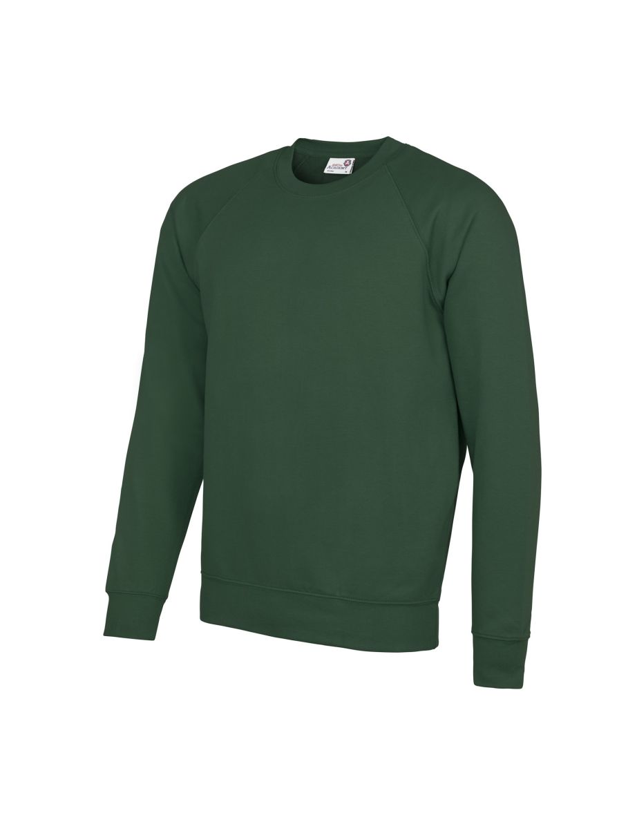 AWDis Academy Mens Crew Neck Raglan Sweatshirt - Green