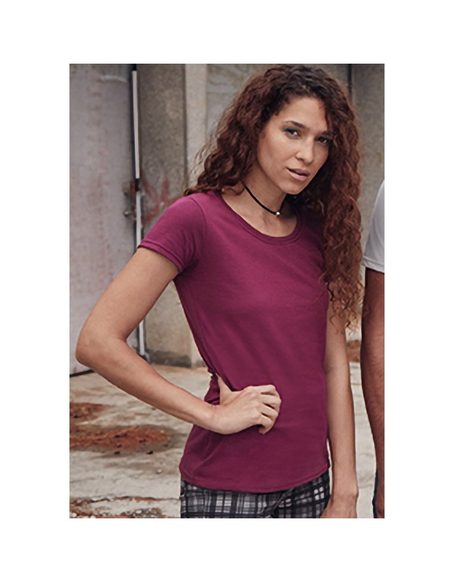 Fruit Of The Loom Womens/Ladies Ringspun Premium T-Shirt - Oxblood - 3