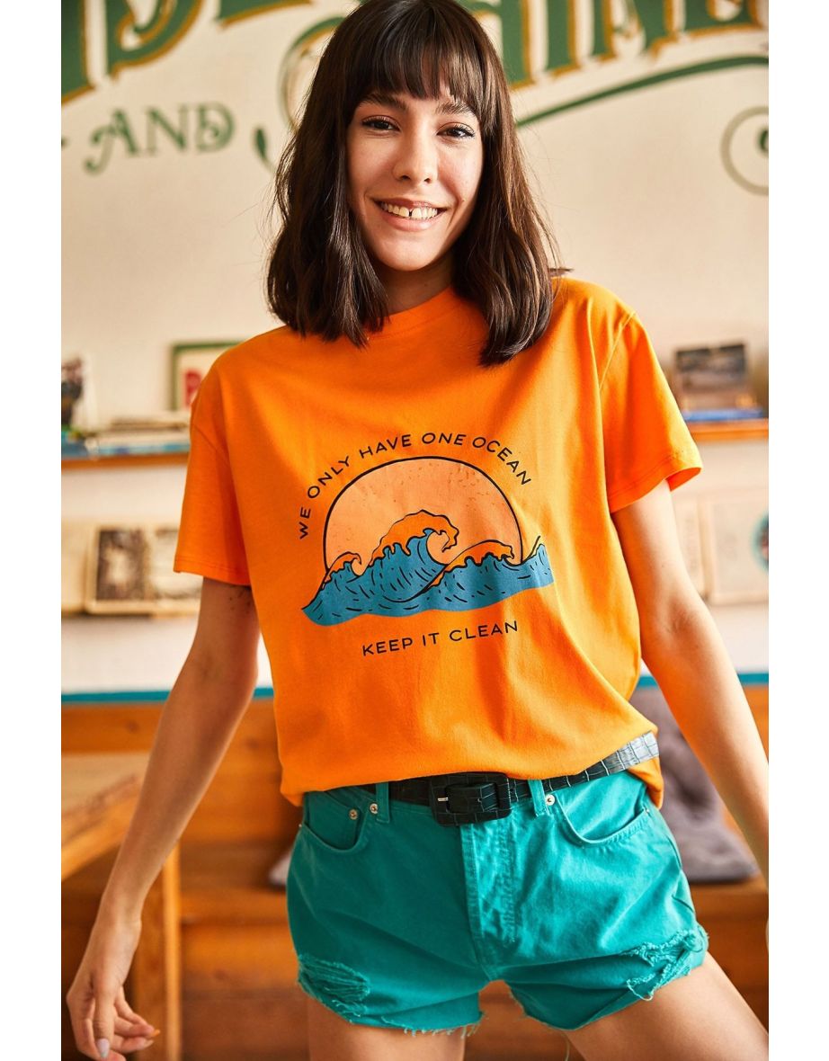 Women's Orange Ocean T-Shirt