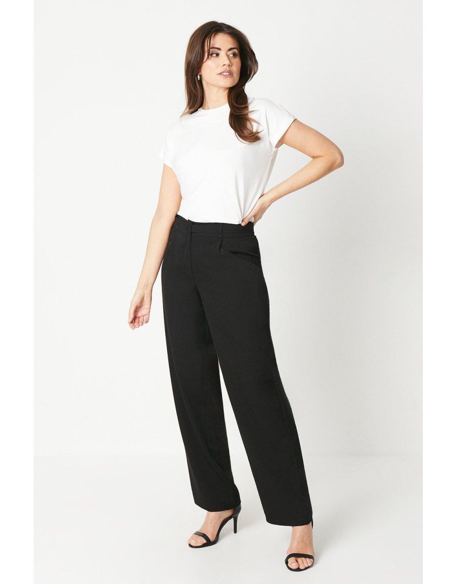 Shop Belted Wide Leg Trouser black Online in Bahrain VogaCloset