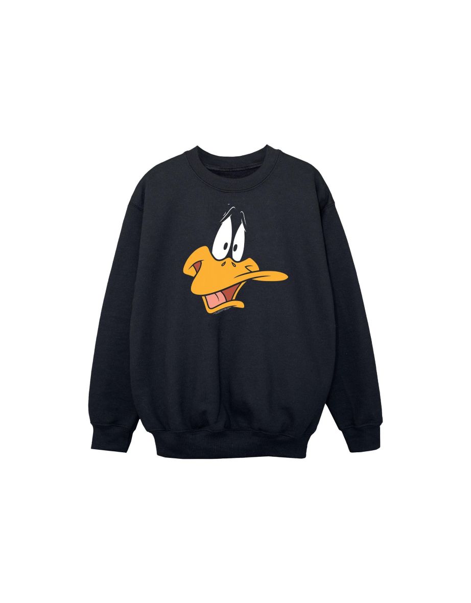 Looney Tunes Girls Daffy Duck Cotton Sweatshirt - Black
