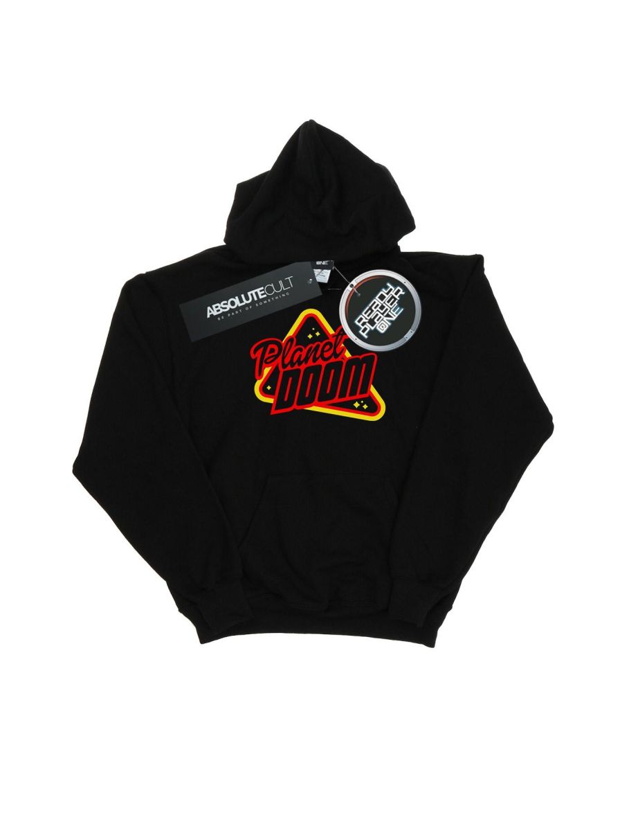 Ready Player One Boys Planet Doom Logo Hoodie - Black