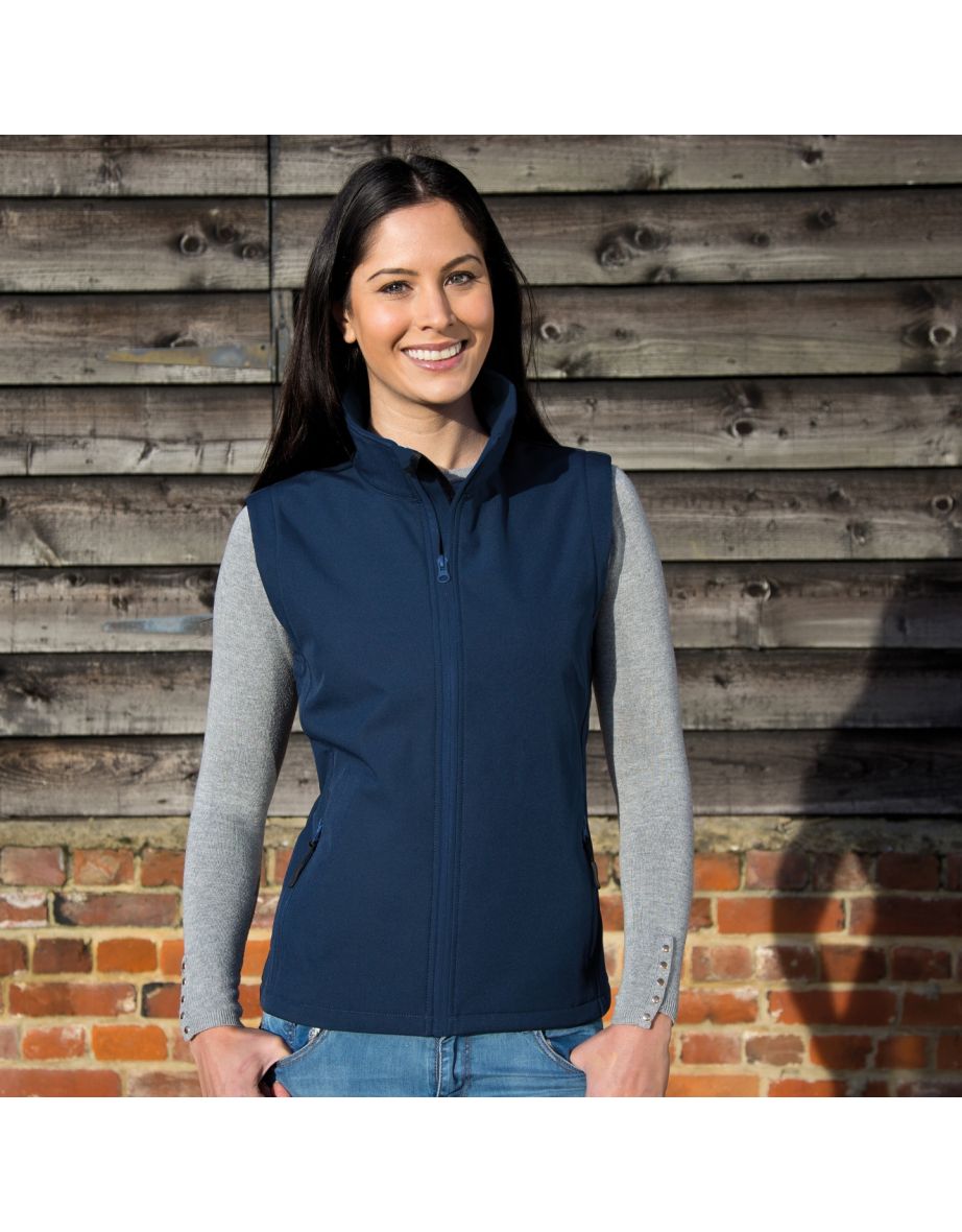 Result Core Womens/Ladies Printable Softshell Bodywarmer - Navy - 1