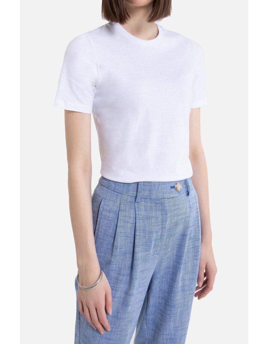 Cotton Short-Sleeved Crew-Neck T-Shirt