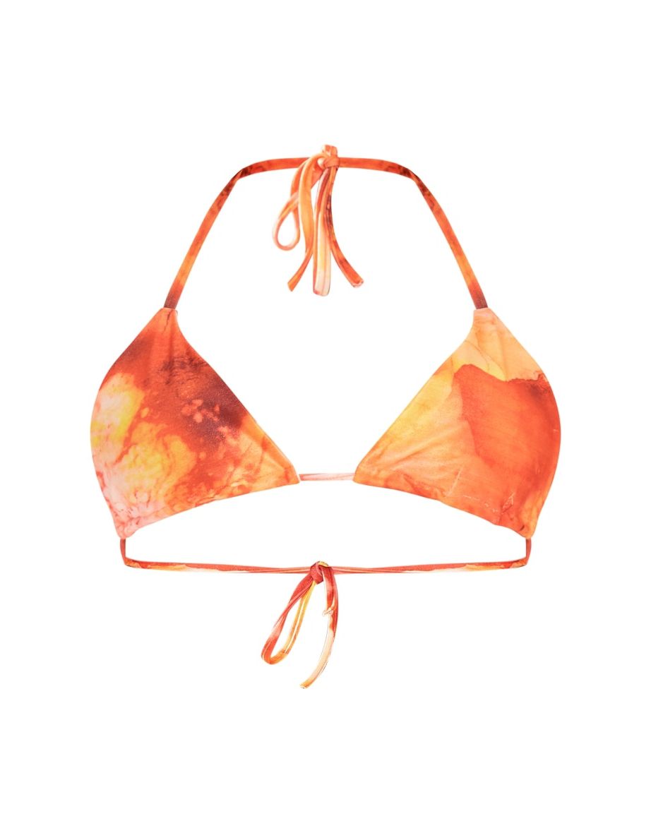 Orange Tie Dye Triangle Bikini Top - 3