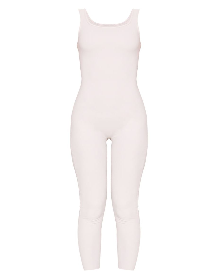 Grey Contour Sculpt Square Neck Sleeveless Jumpsuit - 4