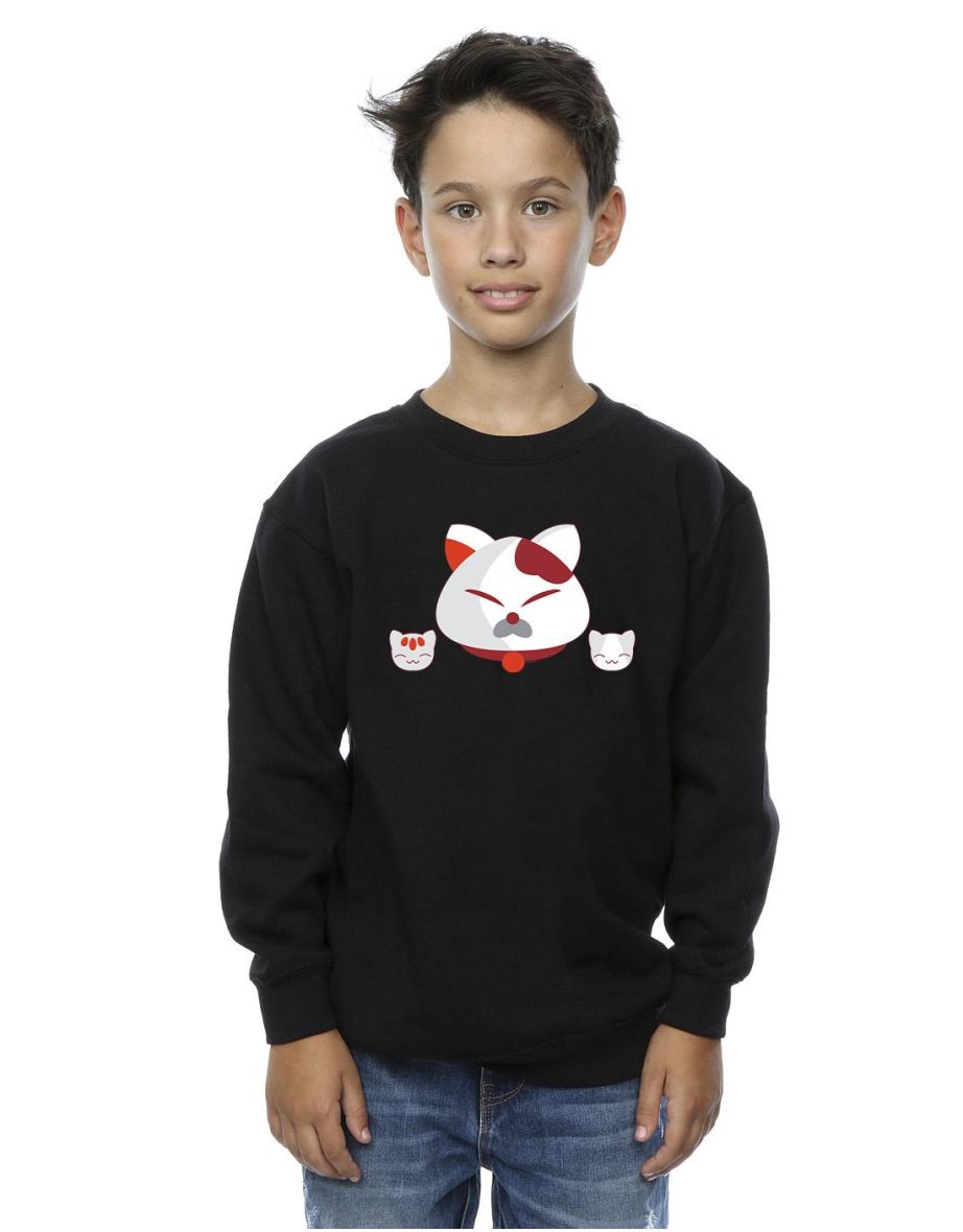 Disney Boys Big Hero 6 Baymax Kitten Heads Sweatshirt - Black