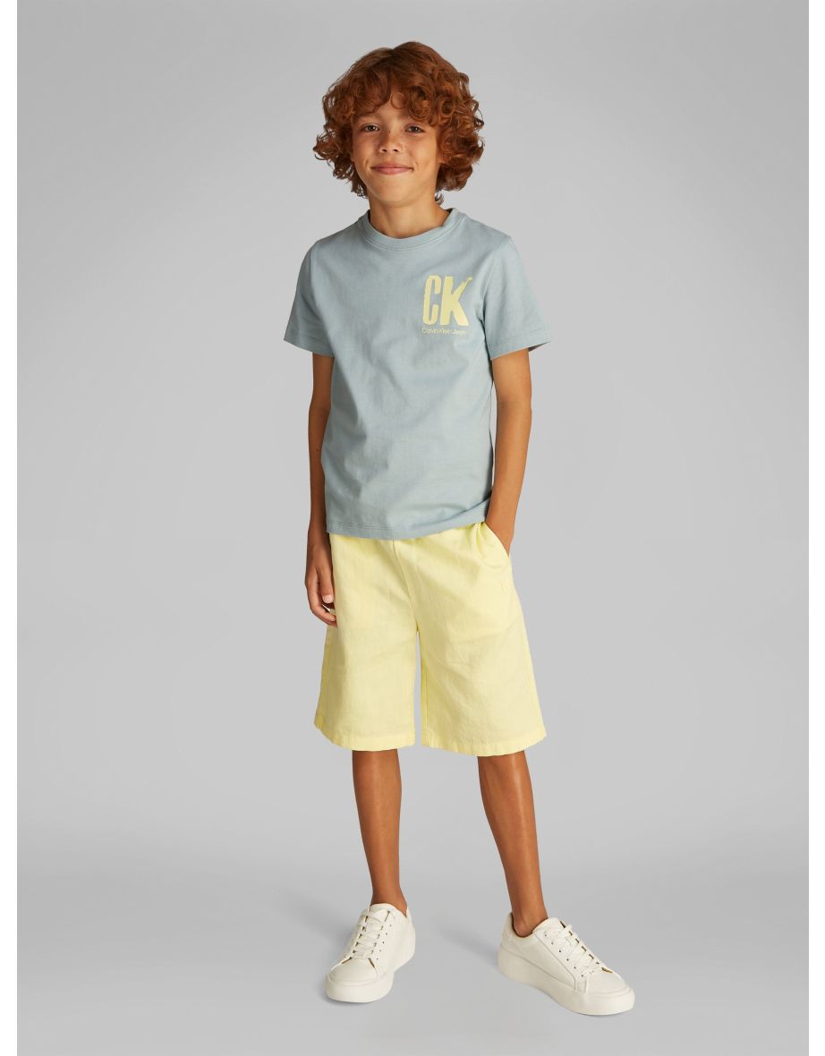 Boys Chest Surf Graphic T-Shirt in Green
