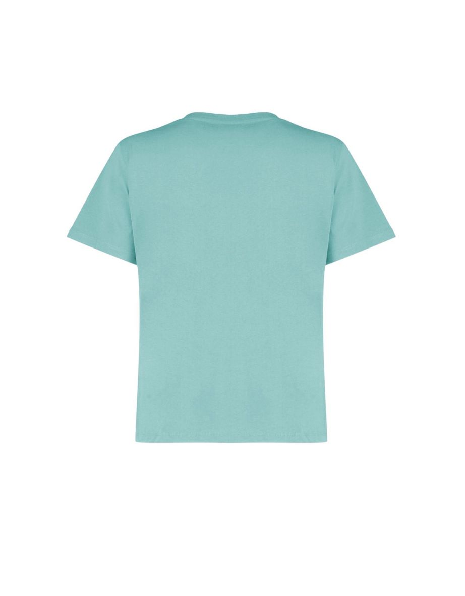 Turquoise 100% Cotton Basic Crew Neck Knitted T-Shirt - 6