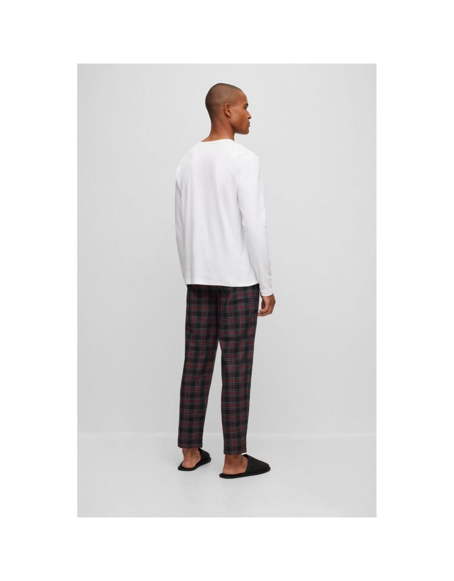 Men's Boss Cosy Long Pyjama Set in Red - 3
