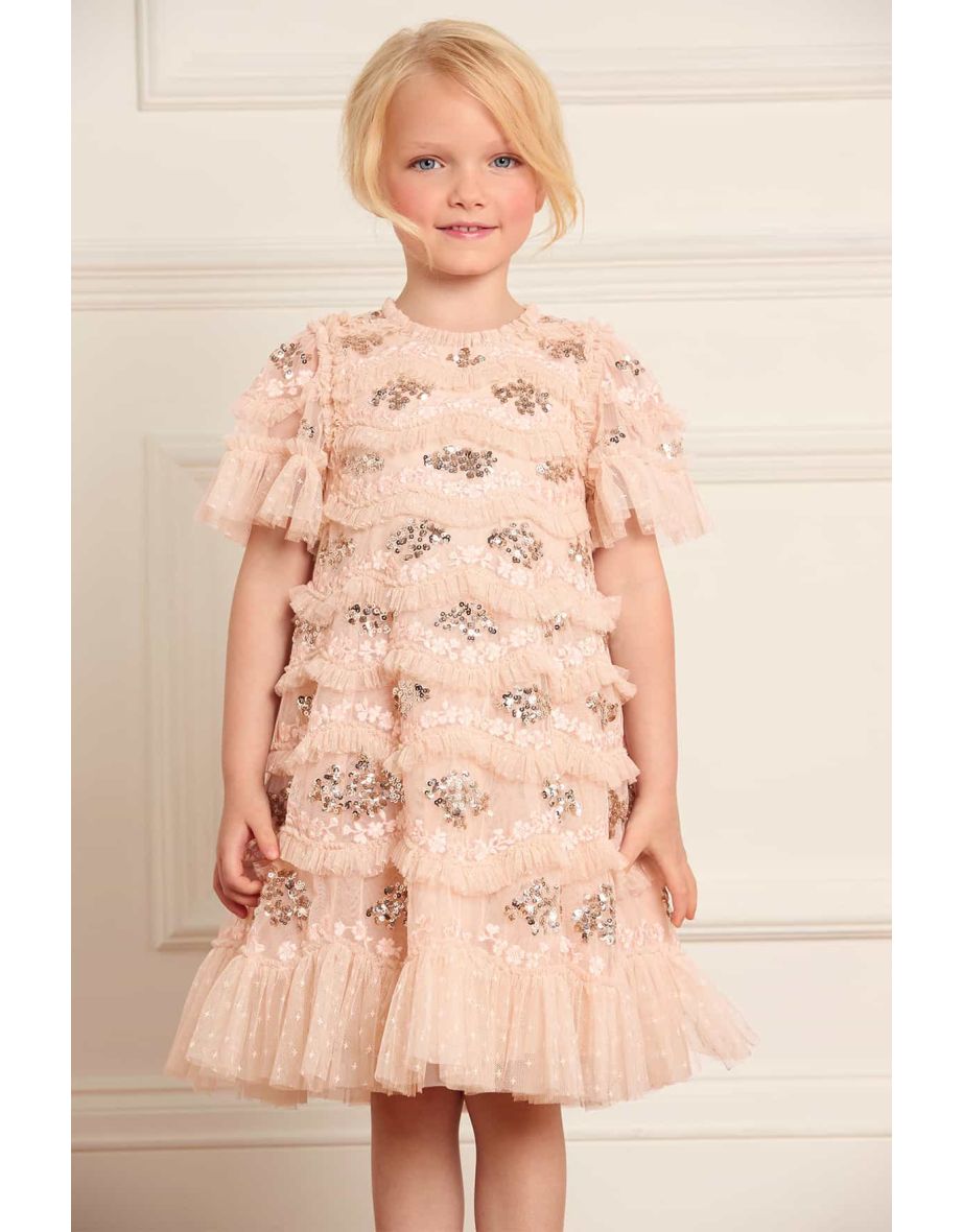 Girls Daisy Wave Dress in Pink