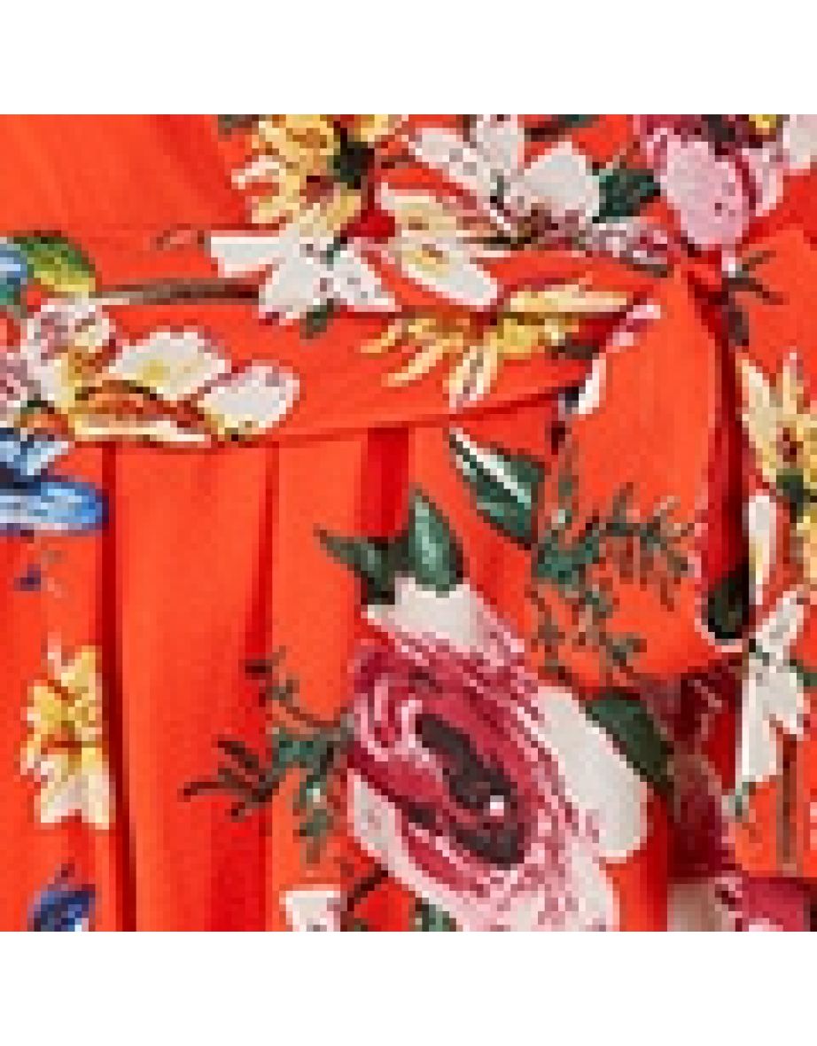 Mela London Orange Floral Column Maxi Wrap Dress - 5