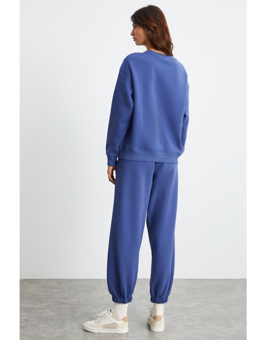 NEHA Women's Crew Neck Wide Leg Dark Blue Tracksuit - 6