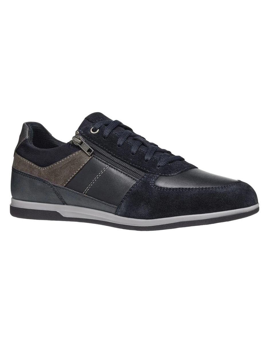 Geox Mens U Renan B Suede Trainers - Navy/Grey
