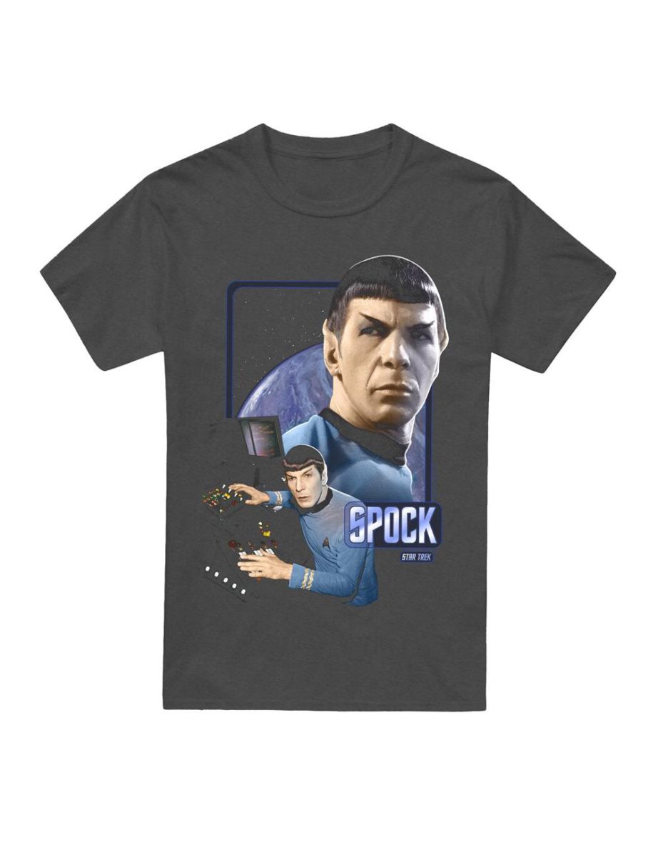 Star Trek Unisex Adult Spock T-Shirt - Charcoal