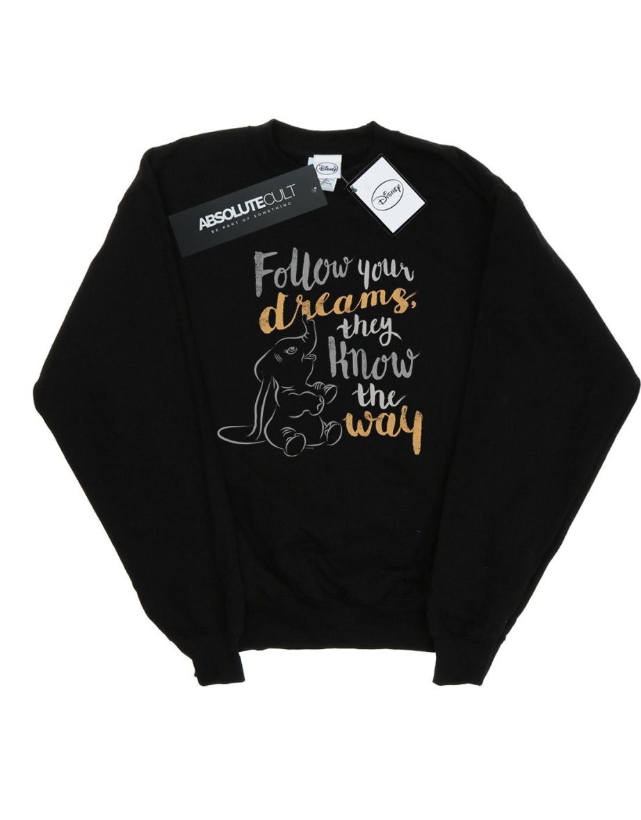 Disney Girls Dumbo Follow Your Dream Sweatshirt - Black