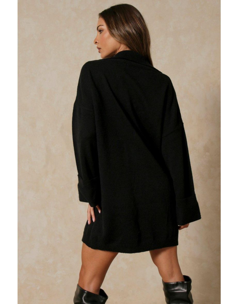 Oversized Collar Detail Jumper Dress - 2