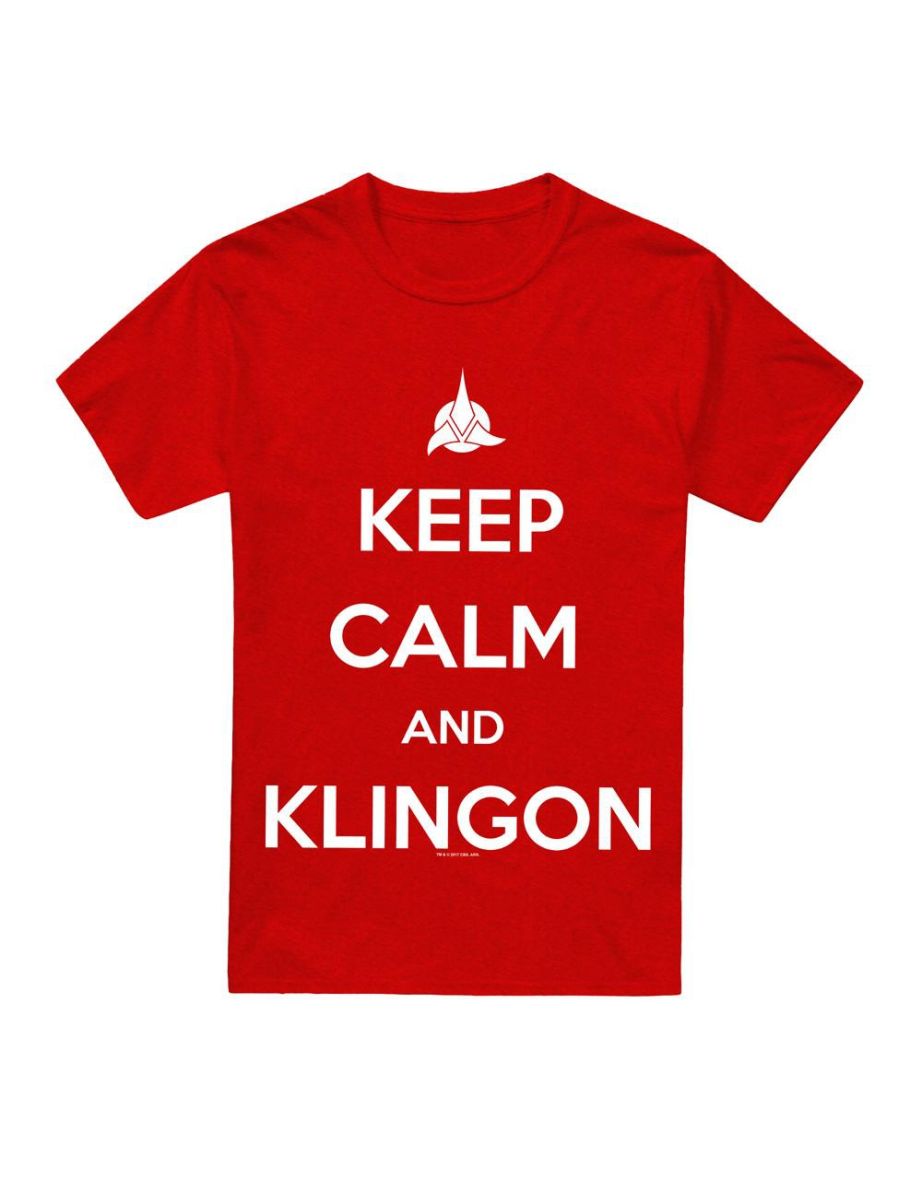 Star Trek Unisex Adult Calm Klingon T-Shirt - Red