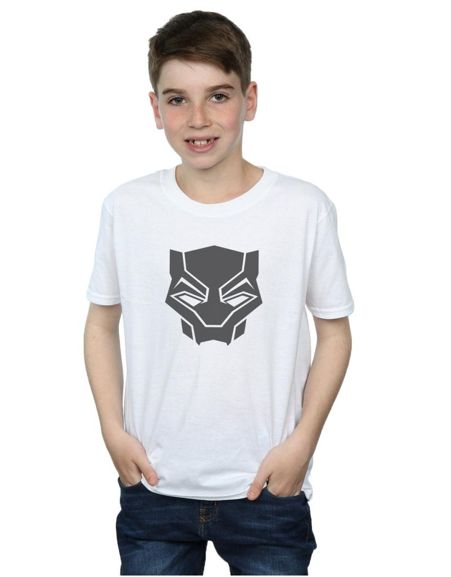 Marvel Boys Black Panther Black On Black T-Shirt - White