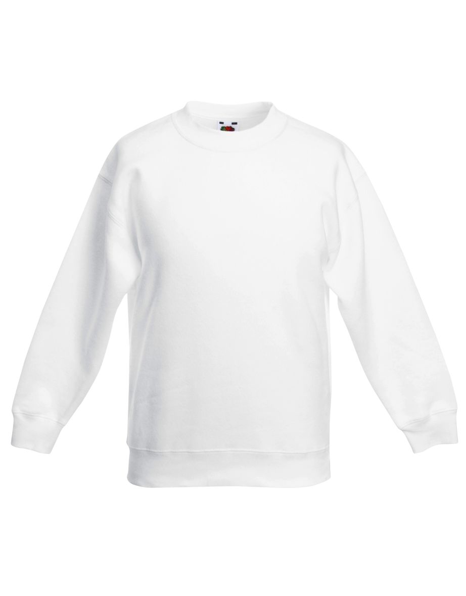 Fruit Of The Loom Kids Unisex Classic 80/20 Set-In Sweatshirt (Pack of 2) - White