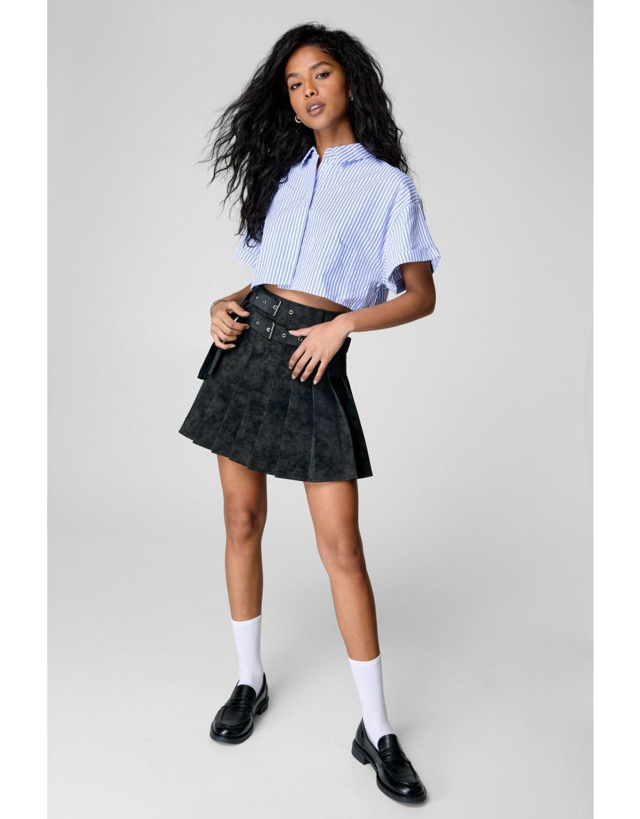 Cropped Boxy Short Sleeve Shirt