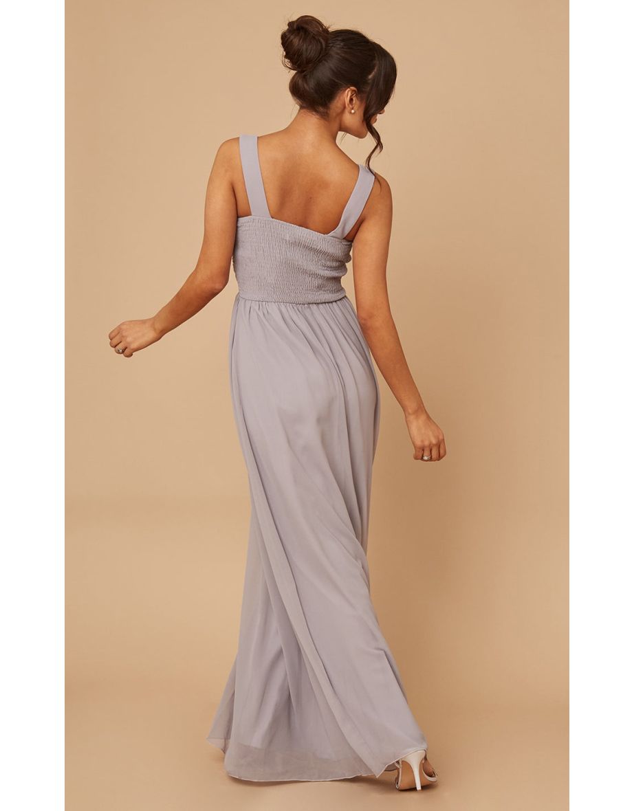 Grace Grey Embellishment Sweetheart Maxi Dress - 4