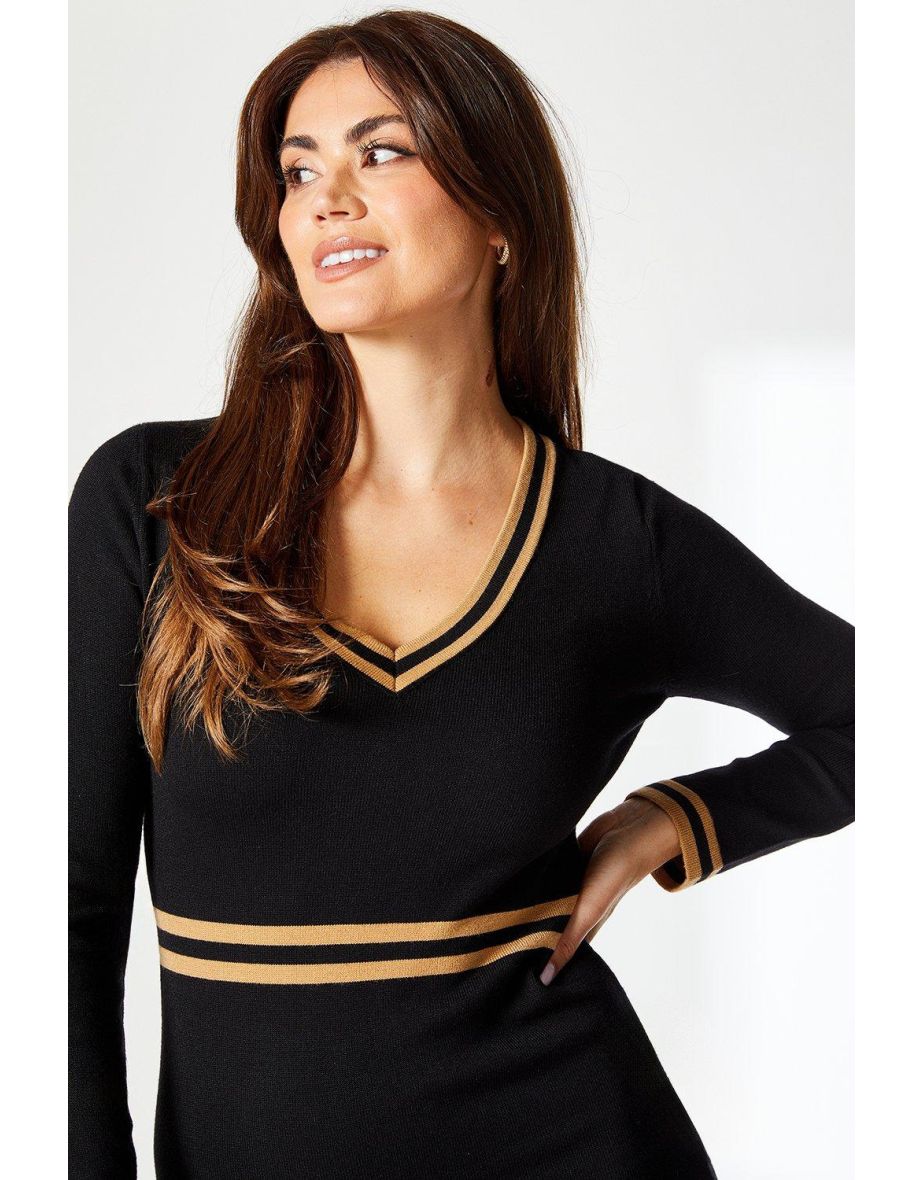 Principles by Debenhams Black Column Midi Dress with Long Sleeve - 3