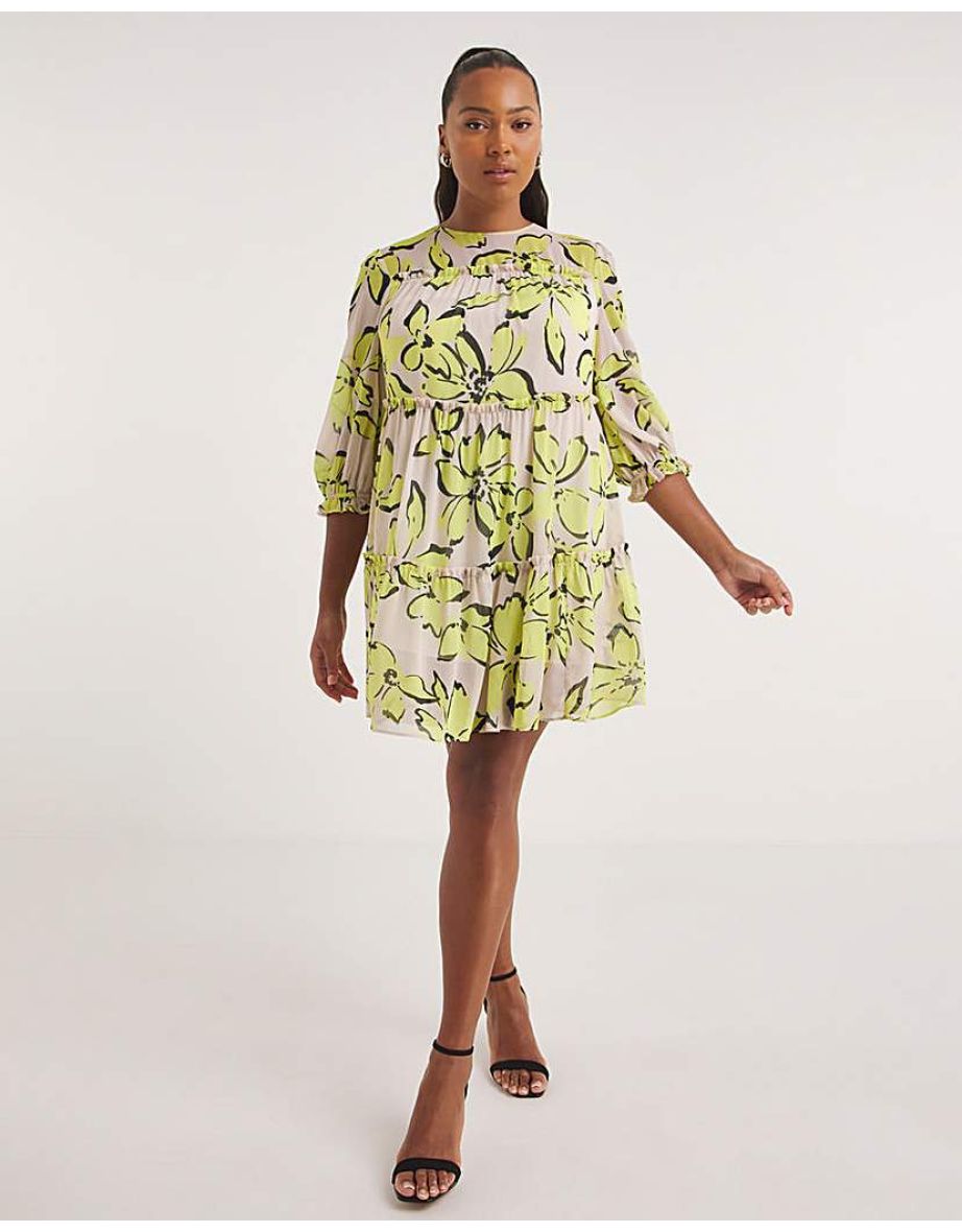 Joanna Hope Floral Tiered Swing Dress