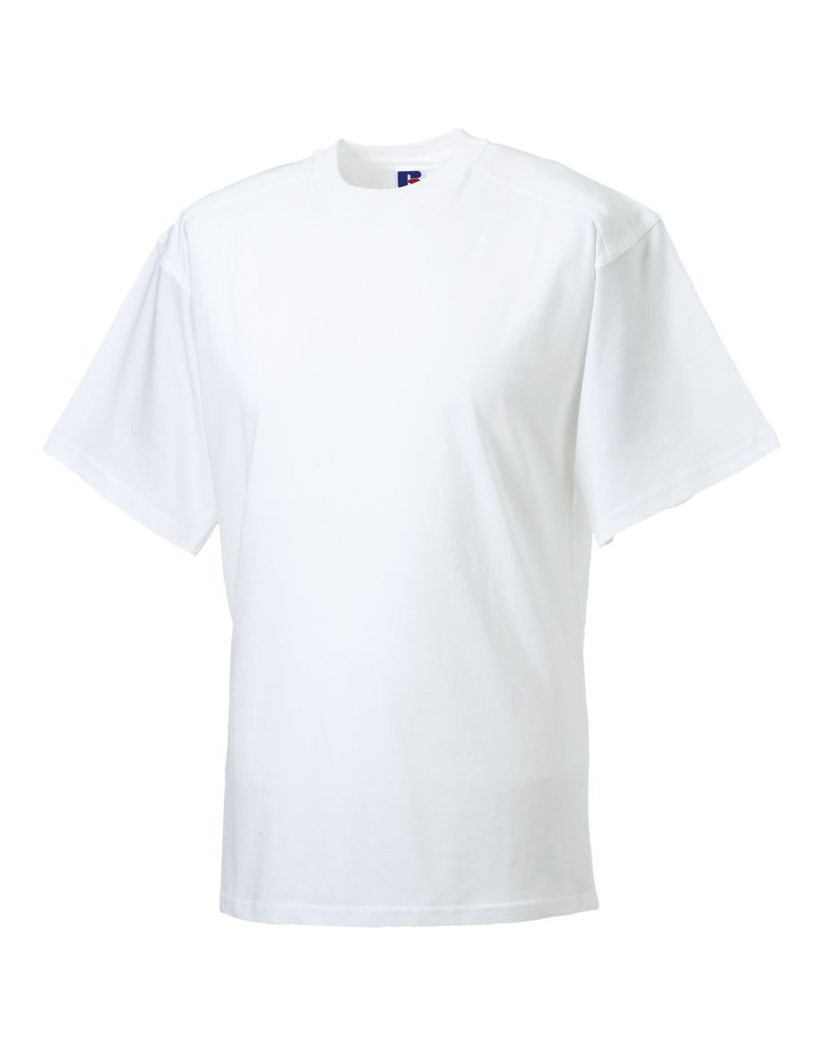 Russell Europe Mens Workwear Short Sleeve Cotton T-Shirt - White - 3