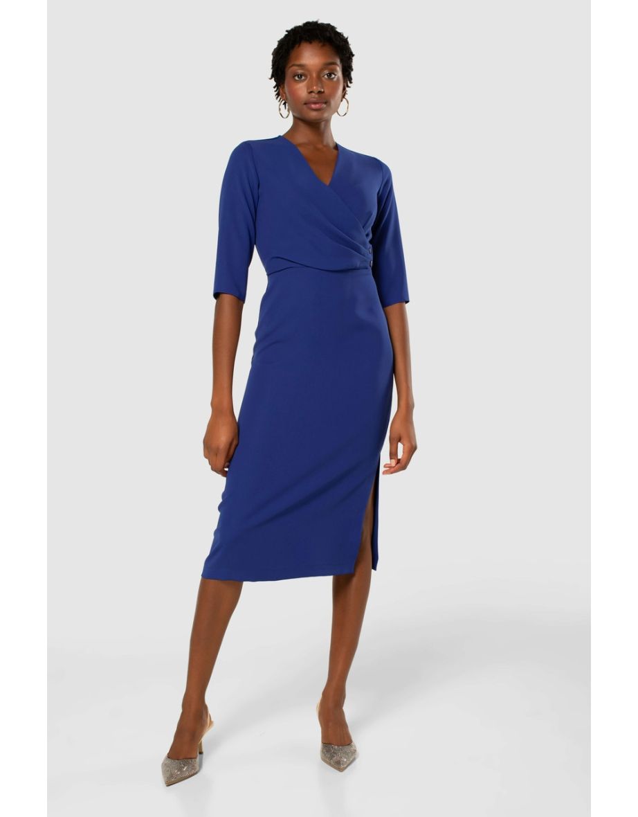 Shop Closet London Royal Blue Pencil Dress Online in Qatar VogaCloset