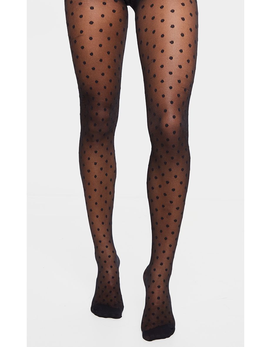 Black Medium Polka Dot Tights