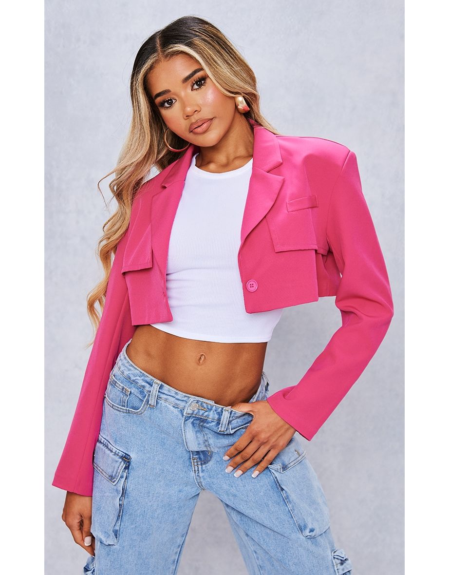 Pink clearance cropped blazer