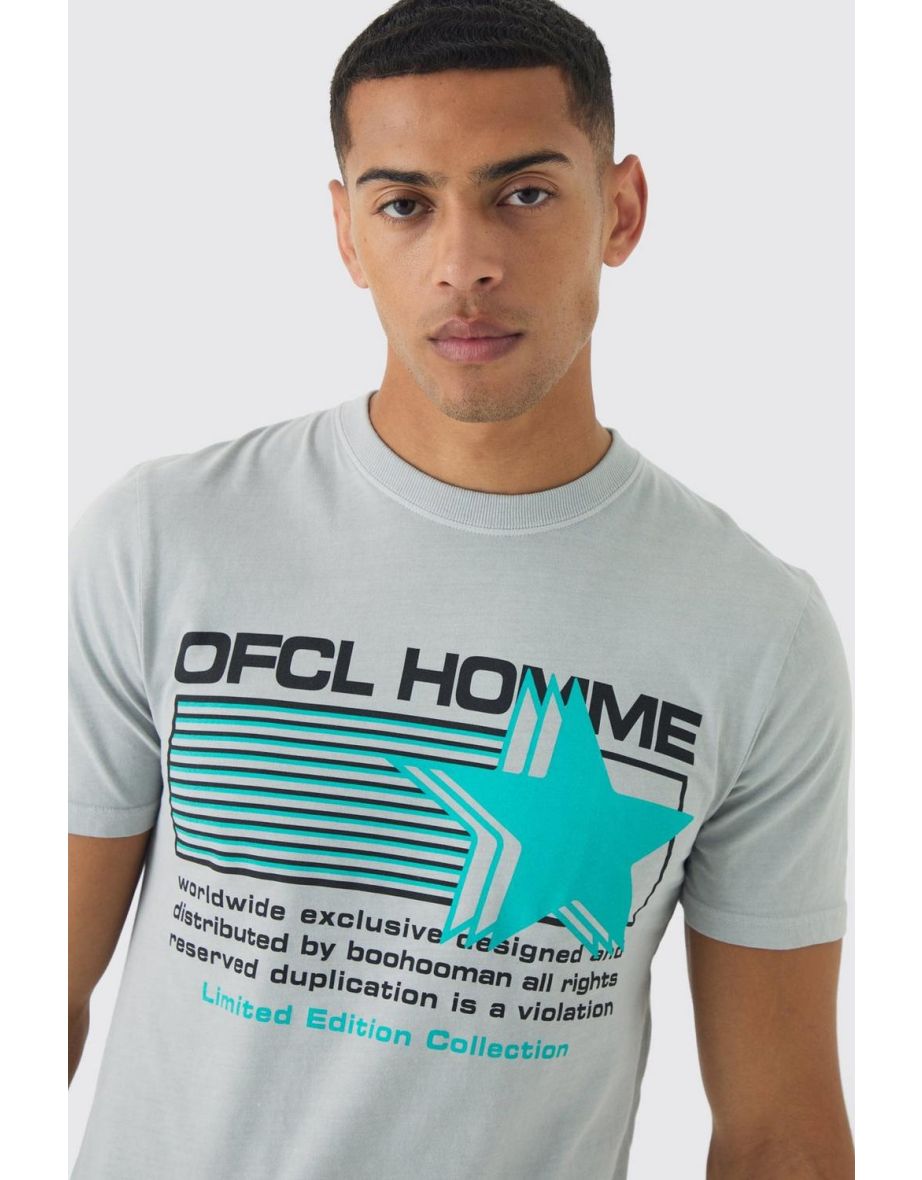 Muscle Fit Ofcl Star Print T-Shirt - grey - 2