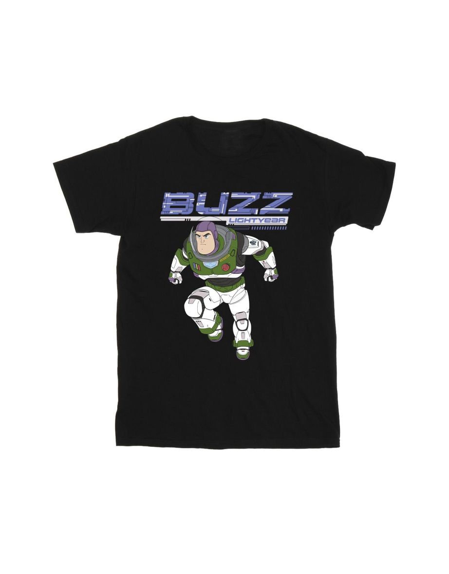 Disney Girls Lightyear Buzz Jump To Action Cotton T-Shirt - Black - 1